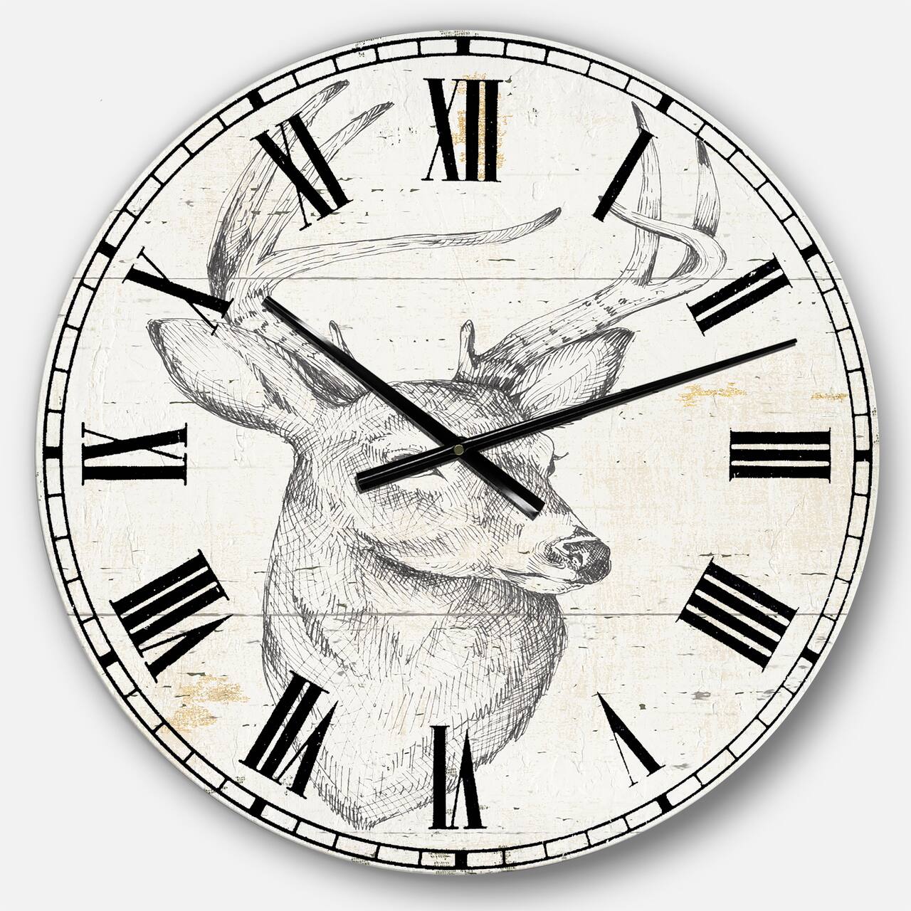 Designart Deer Wild & Beautiful II Traditional Wall Clock